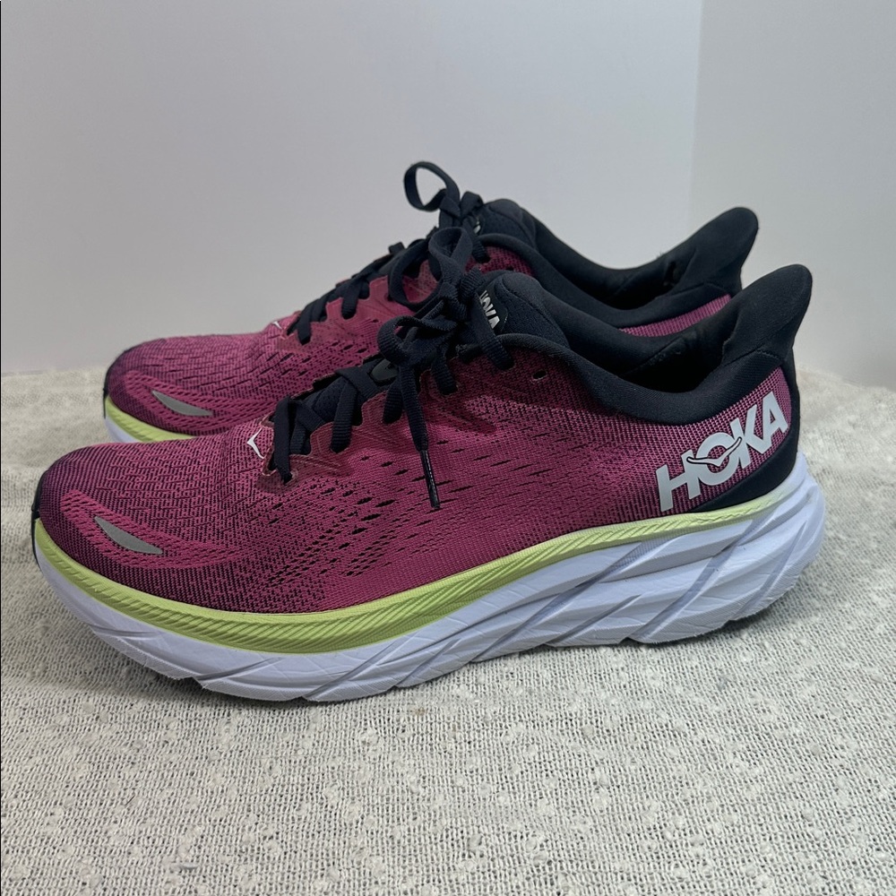 HOKA Clifton 8 Shoes Sneakers Women's size 10 Berry Rose - Picture 5 of 10